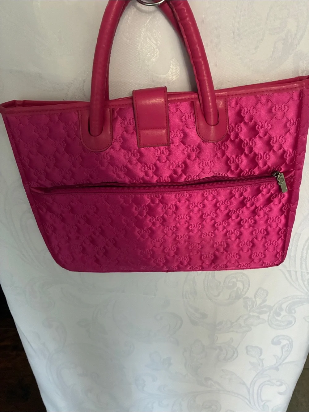 Disney Pink Quilted Laptop Tote Bag
